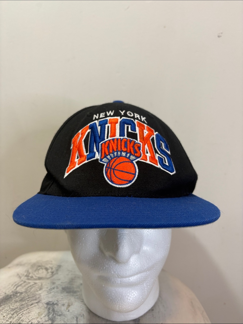 Vintage 90s Era Knicks Logo Mitchell and Ness SnapBack Hat 1990s Old Logo Design